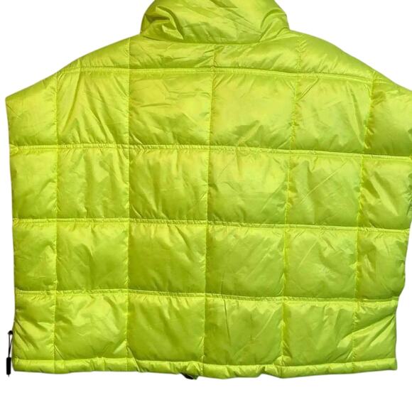 CALVIN KLEIN PERFORMANCE Yellow Cropped Mock-Neck Zip-Up Puffer Vest Size L New - Picture 4 of 12